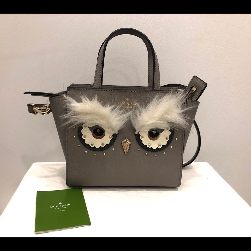New Kate Spade Owl saffiano leather Crossbody bag
